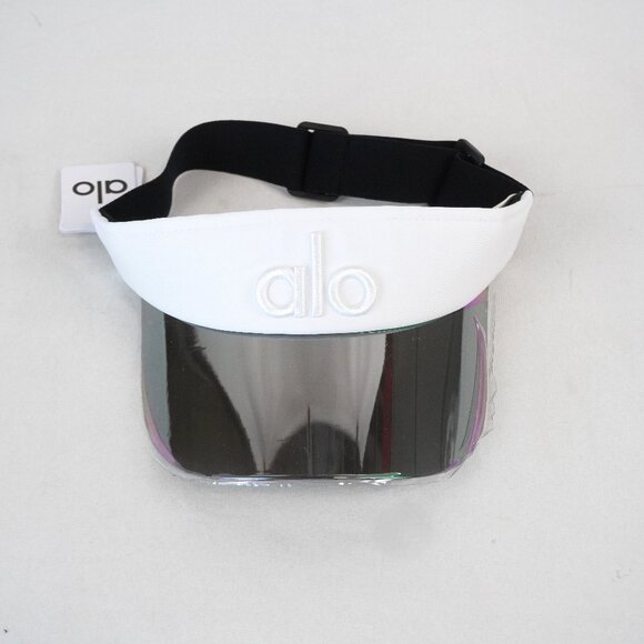 ALO Yoga Airlift Holographic Solar Visor w/ Adjustable Buckle in White OS - NWT - Picture 2 of 10